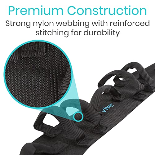 Vive Transfer Belt with Handles - Medical Nursing Safety Gait Patient Assist - Bariatric, Pediatric, Elderly, Handicap, Occupational & Physical Therapy - PT Gate Strap Quick Release Metal Buckle