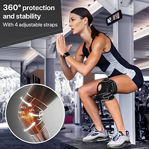 Dr. Brace ELITE Knee Brace with Side Stabilizers & Patella Gel Pads for Maximum Knee Pain Support and fast recovery for men and women-Please Check How To Size Video (Mercury, Large)
