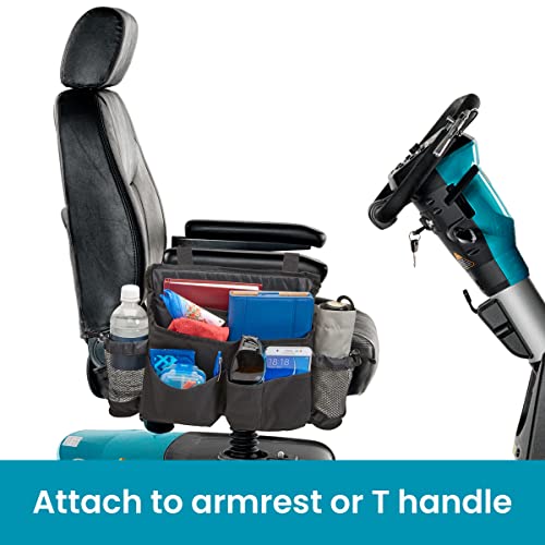 High Road Walker Bag, Mobility Scooter and Wheelchair Storage Accessory with Bottle Holders