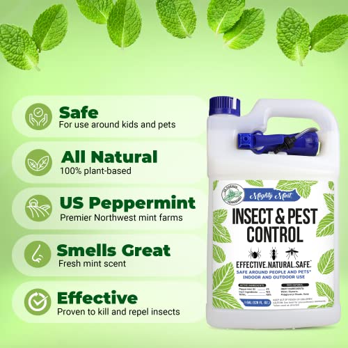 Mighty Mint Gallon (128 oz) Insect and Pest Control Peppermint Oil - Natural Spray for Spiders, Ants, and More - Non Toxic