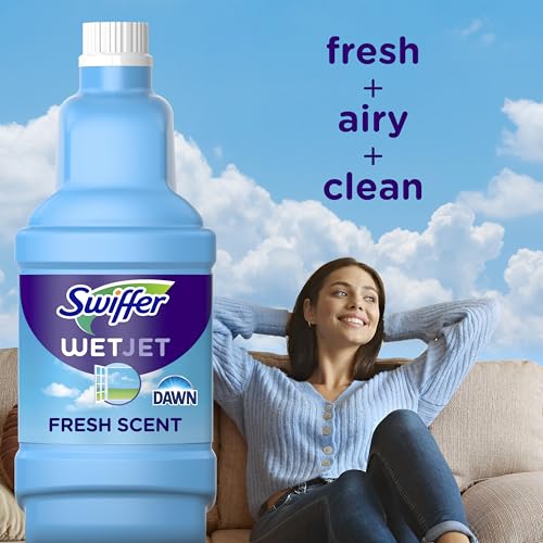 Swiffer WetJet Hardwood and Floor Spray Mop Cleaner Starter Kit, Includes: 1 Power Mop, 10 Pads, Cleaning Solution, Batteries