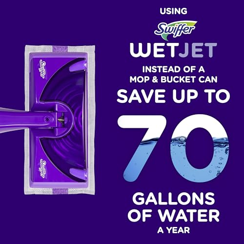 Swiffer WetJet Hardwood and Floor Spray Mop Cleaner Starter Kit, Includes: 1 Power Mop, 10 Pads, Cleaning Solution, Batteries