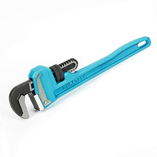 DURATECH 10-Inch Heavy Duty Pipe Wrench, Adjustable Plumbing Wrench, Malleable Cast Iron Handle, Exceed GGG standard