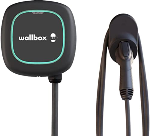 Pulsar Plus Level 2 Electric Vehicle Smart Charger - 48 Amp Hardwired Ultra Compact, WiFi, Bluetooth, Alexa and Google Home - 25 Foot Cable - UL Certified - OCPP Enabled - Indoor/Outdoor - by Wallbox