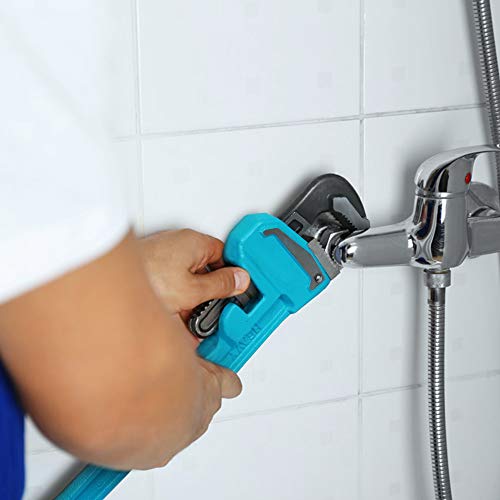 DURATECH 10-Inch Heavy Duty Pipe Wrench, Adjustable Plumbing Wrench, Malleable Cast Iron Handle, Exceed GGG standard