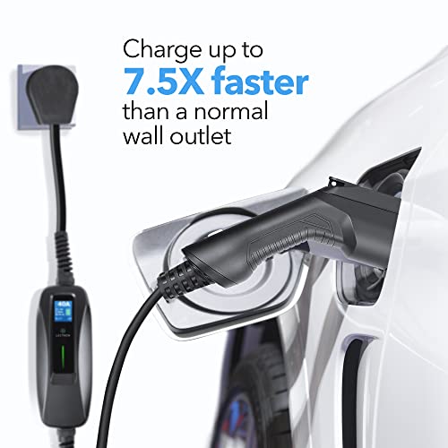 Lectron NEMA 14-50 Level 2 EV Charger - 240V 40 Amp with 15 ft Extension Cord & J1772 Cable - for J1772 Evs