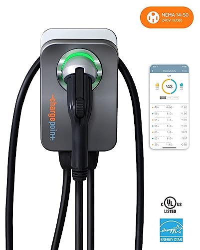 ChargePoint Home Flex Electric Vehicle (EV) Charger, 16 to 50 Amp, 240V, Level 2 WiFi Enabled EVSE, UL Listed, ENERGY STAR, NEMA 14-50 Plug or Hardwired, Indoor / Outdoor, 23-foot cable , Black