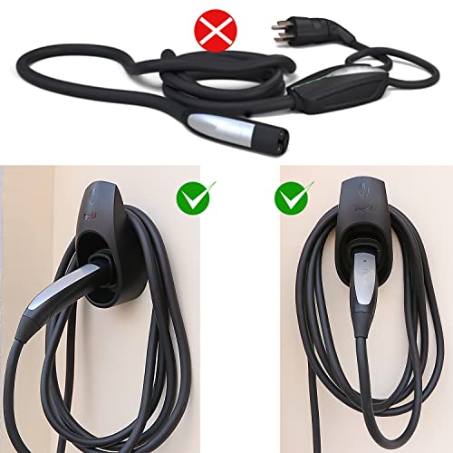 BMZX Tesla Charger Holder Charging Cable Organizer with Charger Slot for Tesla Motors Wall Mount Connector Bracket Adapter Fit American Model S Model X Model 3 Model Y