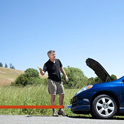 JCHL Tow Strap with Hooks 2in X20Ft Recovery Strap 10,000LB Break Strengthened Towing Rope for Towing Vehicles in Roadside Emergency