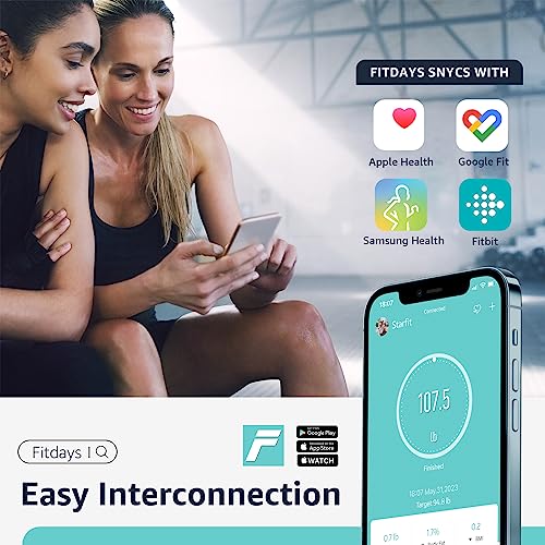 Body Fat Scale, Bveiugn Smart Scale for Body Weight BMI Digital Bathroom Wireless Scales, Body Composition Analyzer with Health Monitor Sync Apps, 400 lbs - Black