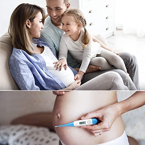 Thermometer for Adults, Digital Oral Thermometer for Fever with 10 Seconds Fast Reading (Light Blue)