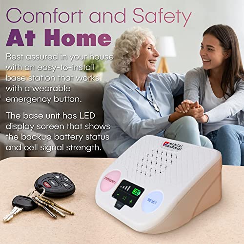 Medical Guardian - Medical Alert System, Medical Alert Bracelet and Necklace Alarm, Call Button System, Medical Alert Systems for Seniors, Monitoring 24/7 - Included Cellular Coverage (1 Month Free)