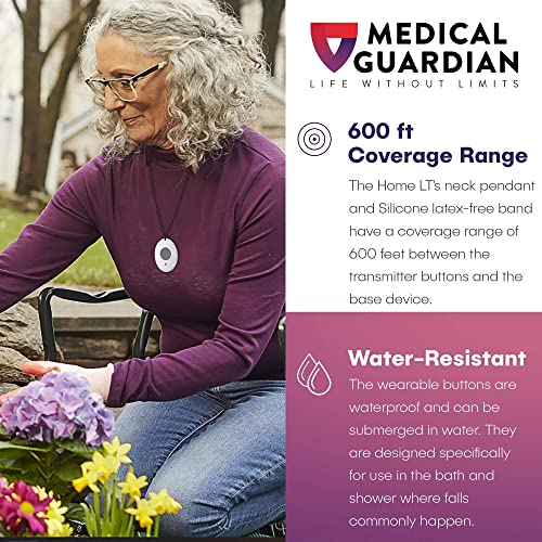 Medical Guardian - Medical Alert System, Medical Alert Bracelet and Necklace Alarm, Call Button System, Medical Alert Systems for Seniors, Monitoring 24/7 - Included Cellular Coverage (1 Month Free)