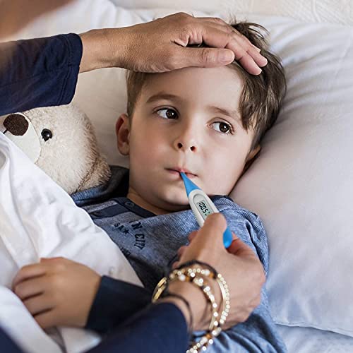 Thermometer for Adults, Digital Oral Thermometer for Fever with 10 Seconds Fast Reading (Light Blue)
