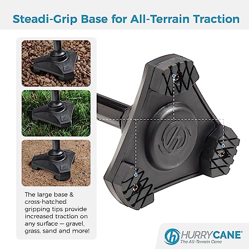 HurryCane HCANE-BK-C2 Freedom Edition Foldable Walking Cane with T Handle, Original Black