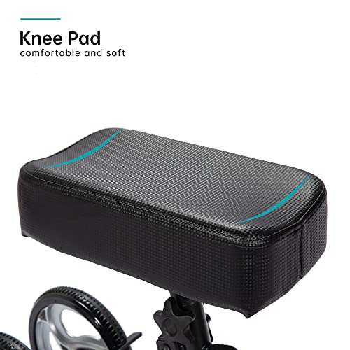 ELENKER Steerable Knee Walker Deluxe Medical Scooter for Foot Injuries Compact Crutches Alternative Black