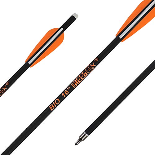 REEGOX Crossbow Bolts 16/18 inch Bio Crossbow Arrows Moon Nocks Removable Tips (Pack of 12)