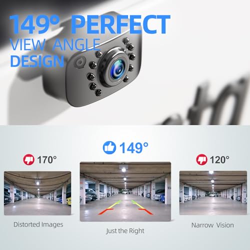 HD eRapta ERT01 Backup Camera Rear View License Plate Reverse Camera Universal for Pickup Truck Car SUV 149Â° Perfect Angle Night Vision IP69 Level Waterproof 3.0 Generation