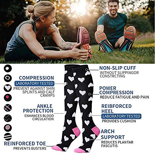 Compression Socks for Women and Men Circulation-Best Support for Running, Athletic, Nursing, Travel