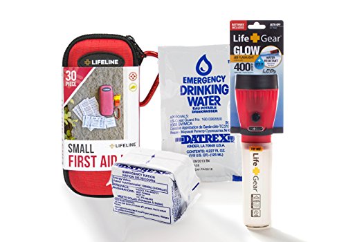 First My Family All-in-One 1 Person, 72 Hour Emergency Survival Kit for Fires, Earthquakes, Hurricanes, Floods, Tsunami and Other Disasters - Premium Blue OR Red Backpack