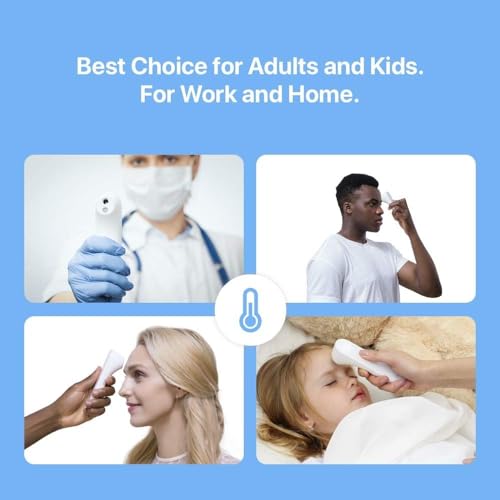 iHealth No-Touch Forehead Thermometer, Digital Infrared Thermometer for Adults and Kids, Touchless Baby Thermometer, 3 Ultra-Sensitive Sensors, Large LED Digits, Quiet Vibration Feedback, Non Contact