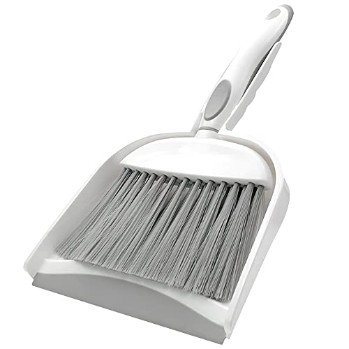 Mini Broom and Dustpan Set Small Dustpan and Brush Set Whisk Broom and Dustpan Set Small Broom and Dustpan Set for Desk, Home, Kitchen Necessities, Small Dust pan and Brush Set (Gray)