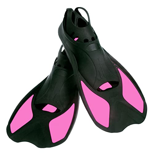 Swimming Short Floating US Size S Ankle Width 2.9 Inch Training Diving Fins for Thermoplastic Rubber for Swimming Scuba Diving Snorkeling, Rose Red