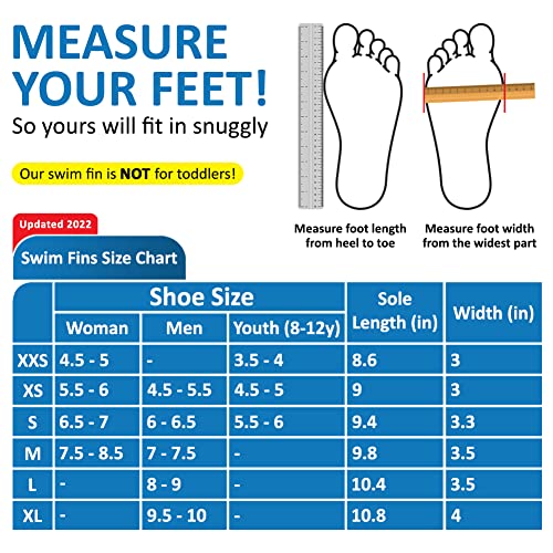 Swimming Short Floating US Size S Ankle Width 2.9 Inch Training Diving Fins for Thermoplastic Rubber for Swimming Scuba Diving Snorkeling, Rose Red