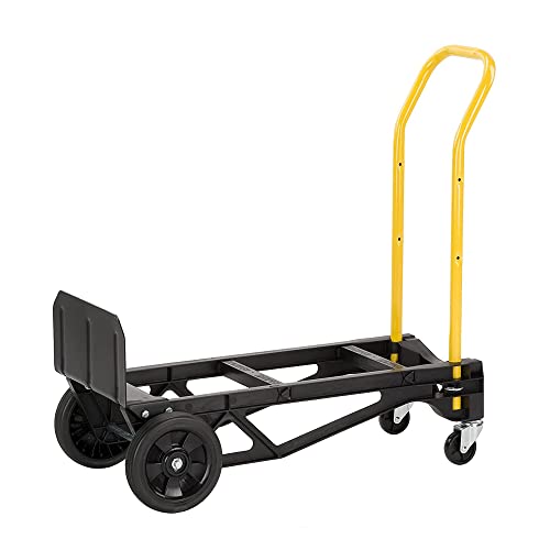 Harper Trucks Lightweight 400 lb Capacity Glass Filled Nylon Plastic Convertible Hand Truck and Dolly