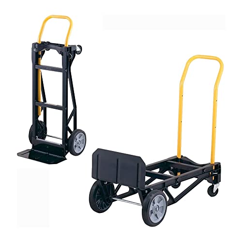 Harper Trucks Lightweight 400 lb Capacity Glass Filled Nylon Plastic Convertible Hand Truck and Dolly