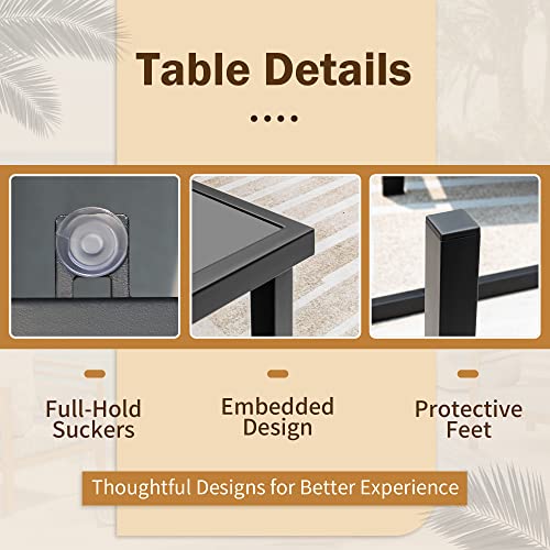 Flamaker 4 Pieces Patio Furniture Outdoor furniture Outdoor Patio Furniture Set Textilene Bistro Set Modern Conversation Set Black Bistro Set with Loveseat Tea Table for Home, Lawn and Balcony (Black)