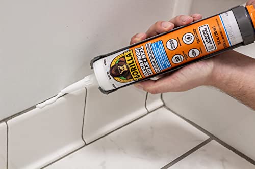 Gorilla Waterproof Caulk & Seal 100% Silicone Sealant, 10oz Cartridge, White (Pack of 1)