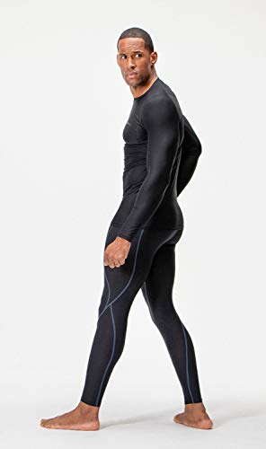 DEVOPS 3 Pack Men's Athletic Long Sleeve Compression Shirts (Medium, Black/Black/Black)