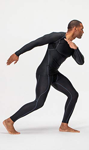 DEVOPS 3 Pack Men's Athletic Long Sleeve Compression Shirts (Medium, Black/Black/Black)