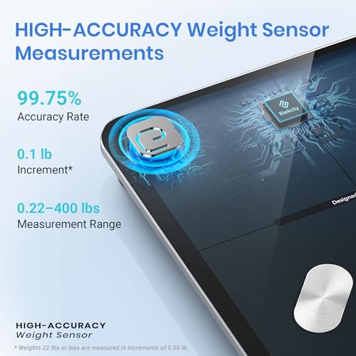 Etekcity Smart Scale For Body Weight And Fat, Digital Bathroom Scale Accurate To 0.05lb/0.02kg Weighing Machine For People's Muscle BMI, Bluetooth Electronic Body Composition Monitor, 400lb