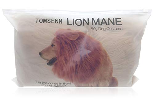 TOMSENN Dog Lion Mane - Realistic & Funny Lion Mane for Dogs - Complementary Lion Mane for Dog Costumes - Lion Wig for Medium to Large Sized Dogs Lion Mane Wig for Dogs