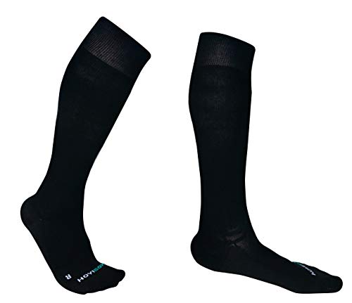 HOYISOX Plus Size Compression Socks 20-30 mmHg for Men and Women, Wide Calf Extra Large 4X, Comfortable Cotton (Black, 4X-Large)