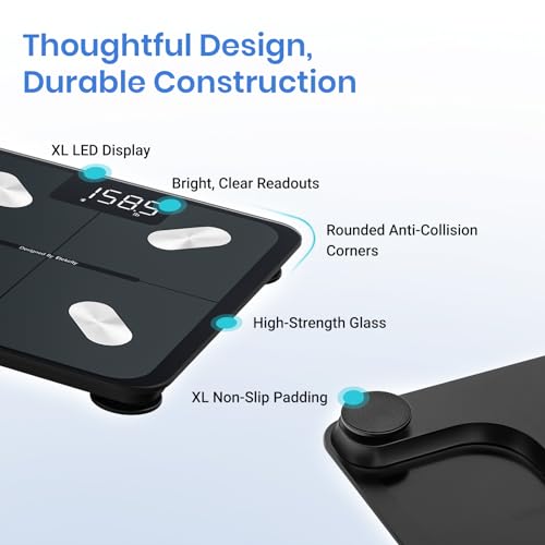 Etekcity Smart Scale For Body Weight And Fat, Digital Bathroom Scale Accurate To 0.05lb/0.02kg Weighing Machine For People's Muscle BMI, Bluetooth Electronic Body Composition Monitor, 400lb