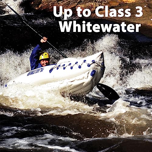 Sea Eagle 330 Pro 2 Person Inflatable Sport Kayak Canoe Boat with Pump and Oars