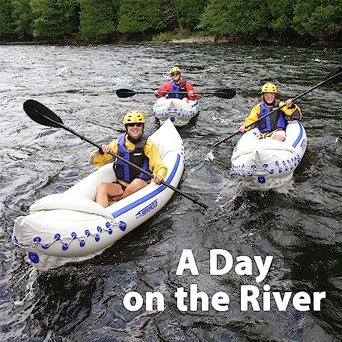 Sea Eagle 330 Pro 2 Person Inflatable Sport Kayak Canoe Boat with Pump and Oars