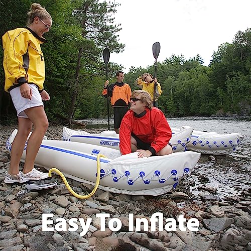 Sea Eagle 330 Pro 2 Person Inflatable Sport Kayak Canoe Boat with Pump and Oars