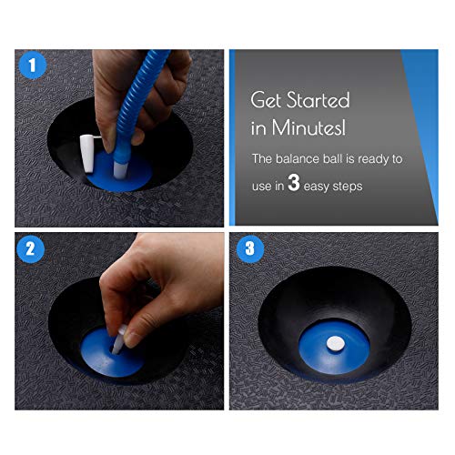 Z ZELUS Balance Ball Trainer Half Yoga Exercise Ball with Resistance Ban