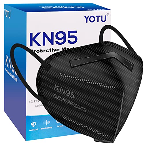 YOTU KN95 Face Masks 60 Pcs,5 Layers Cup Dust Mask, Individually Wrapped, Filter Efficiency 95%, Suitable for Home Work Restaurants Outdoors