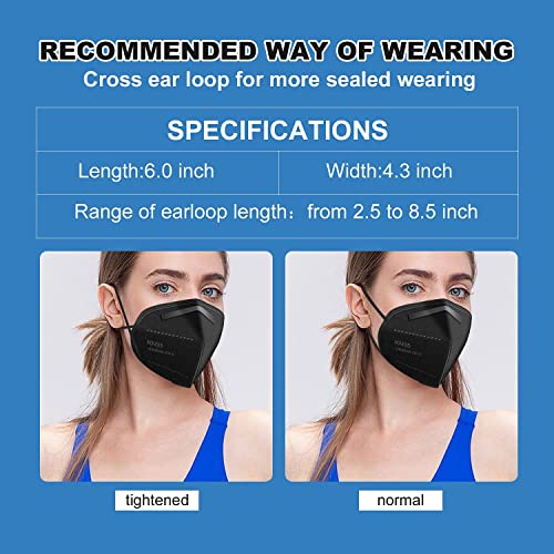 YOTU KN95 Face Masks 60 Pcs,5 Layers Cup Dust Mask, Individually Wrapped, Filter Efficiency 95%, Suitable for Home Work Restaurants Outdoors