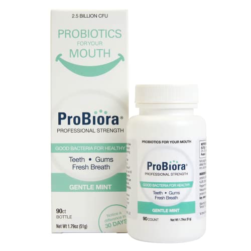 ProBioraPro Oral-Care Probiotic Mints | Supports Healthy Teeth & Gums | Freshens Breath | Gently Whitens Teeth | ProBiora3 Technology With 3 Probiotic Strains Native To The Mouth | 90 Day Supply (90g)