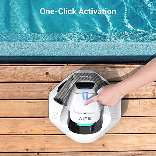 (2022 Upgrade) AIPER Cordless Robotic Pool Cleaner, Pool Vacuum with Dual-Drive Motors, Self-Parking, Lightweight, Perfect for Above/In-Ground Flat Pools up to 35 Feet (Lasts 50 Mins) - Seagull 600