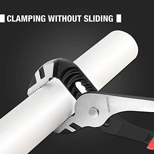 WORKPRO 3 Piece Groove Joint Pliers Set, 12/10/8 Inch Adjustable Water Pump Pliers, Straight Jaw Pliers in CRV Steel for Home Repair, Gripping, Nuts, Bolts, Pipe & Fittings