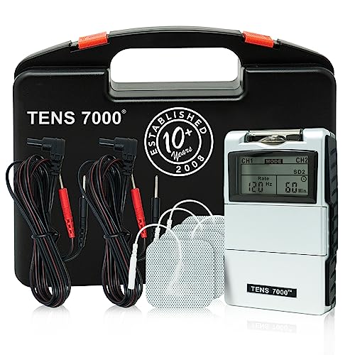 TENS 7000 Digital TENS Unit With Accessories - TENS Unit Muscle Stimulator For Back Pain, General Pain Relief, Neck Pain, Muscle Pain