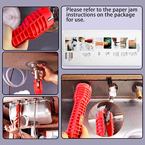 Faucet and Sink Installer,Multi-purpose Wrench (Nuts/Shut off valves/Strainer Baskets/Line&Faucet Nuts) for Toilet Bowl/Sink/Bathroom/Kitchen Plumbing-with 40 Washer Gasket and 2 Thread Seal Tape
