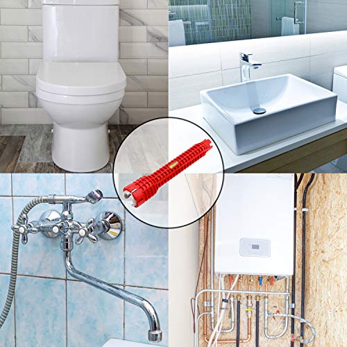 Faucet and Sink Installer,Multi-purpose Wrench (Nuts/Shut off valves/Strainer Baskets/Line&Faucet Nuts) for Toilet Bowl/Sink/Bathroom/Kitchen Plumbing-with 40 Washer Gasket and 2 Thread Seal Tape